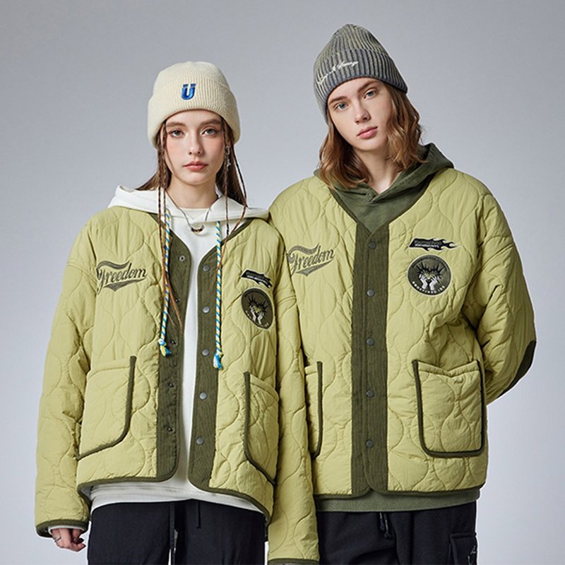 情侣绿色保暖内胆棉服 冬季轻巧棉衣外套 - 女装休闲/机能外套 - 其他材质 绿色