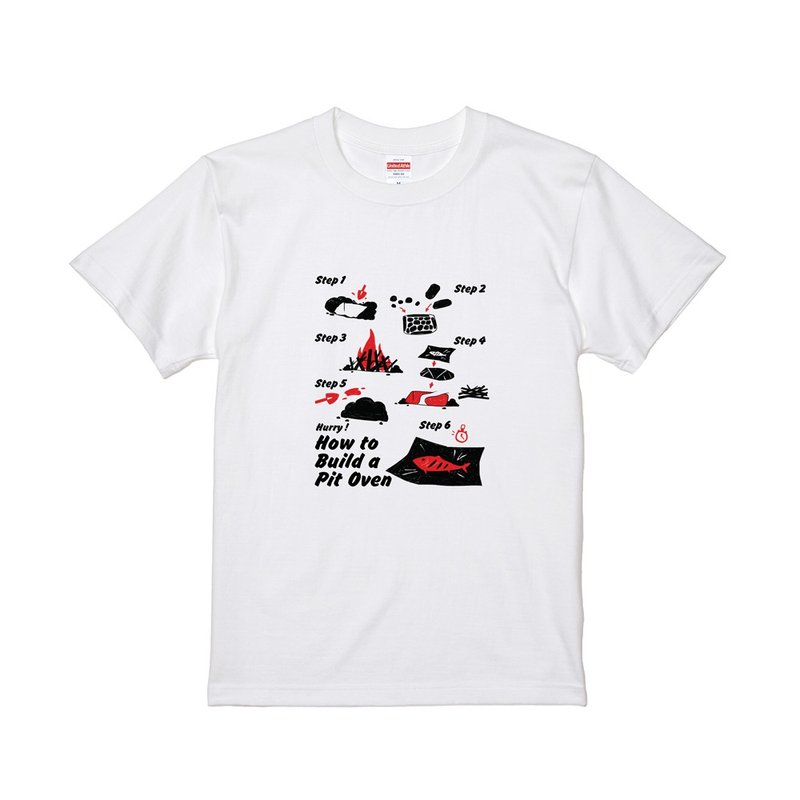 露营大师T恤 - 土窑 - 中性连帽卫衣/T 恤 - 棉．麻 白色