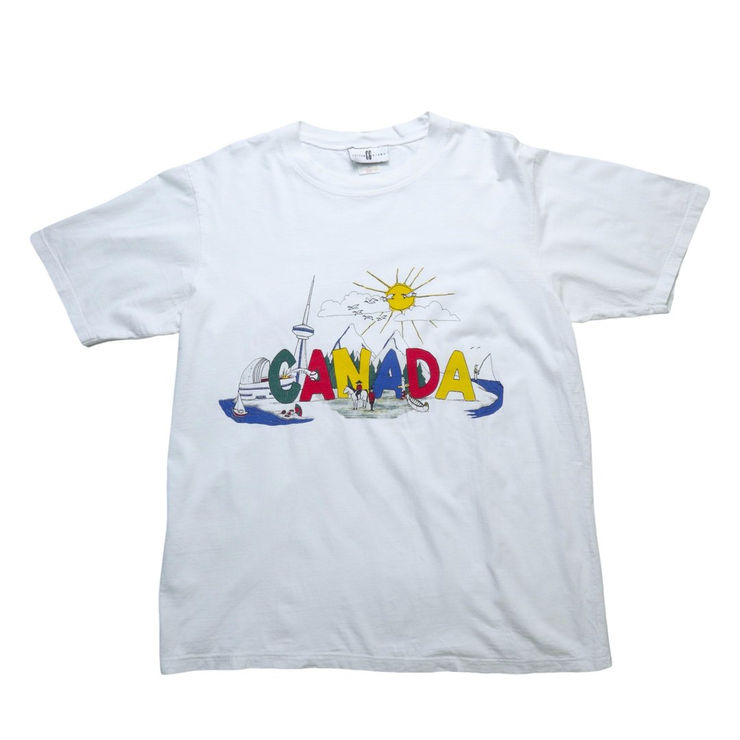 90s Canada彩色字母tee 古着T-Shirt - 男装上衣/T 恤 - 其他材质 白色