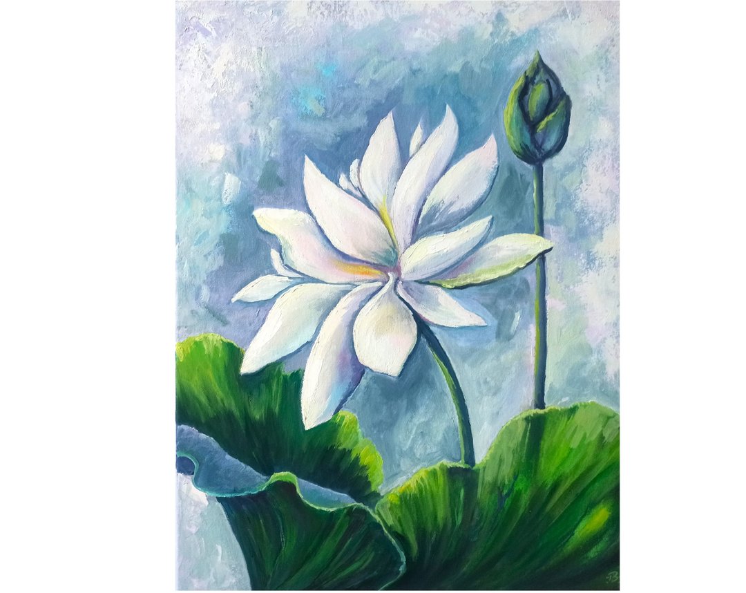 莲花画花卉原创艺术莲花油画帆布花卉艺术品 - 海报/装饰画/版画 - 其他材质 多色