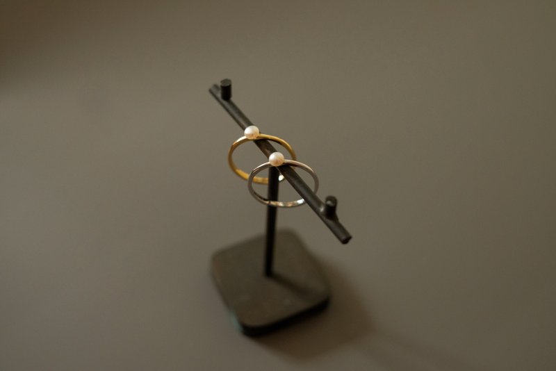 【纤纤】指尖 - 天然淡水珍珠 全925纯银开口戒指(金/银) - 戒指 - 纯银 金色