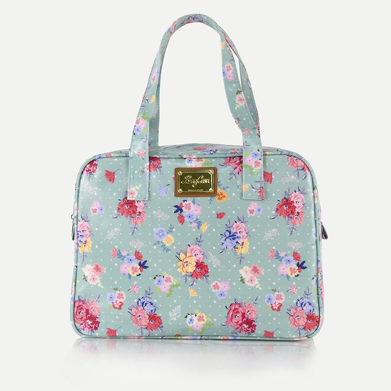 英格兰玫瑰防水拉链大方包-蒂芬绿 - 手提包/手提袋 - 棉．麻 绿色