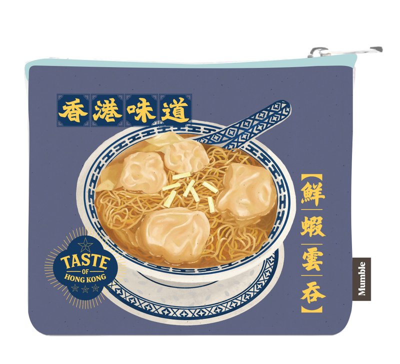 【香港味道】零钱包 - 云吞面 - 零钱包 - 棉．麻 蓝色