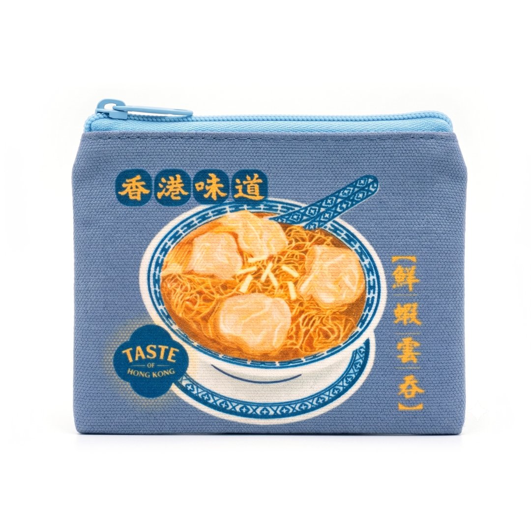 【香港味道】零钱包 - 云吞面 - 零钱包 - 棉．麻 蓝色