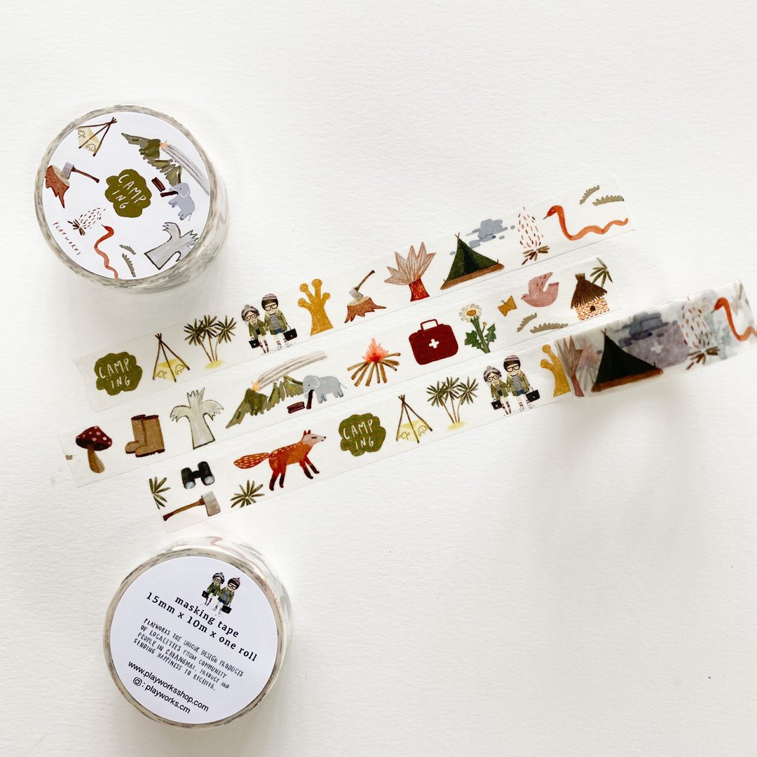 Masking tape : Camping - 纸胶带 - 纸 咖啡色