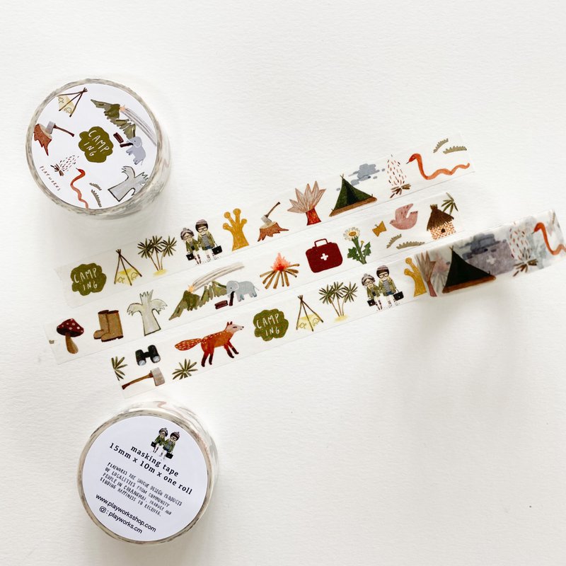 Masking tape : Camping - 纸胶带 - 纸 咖啡色