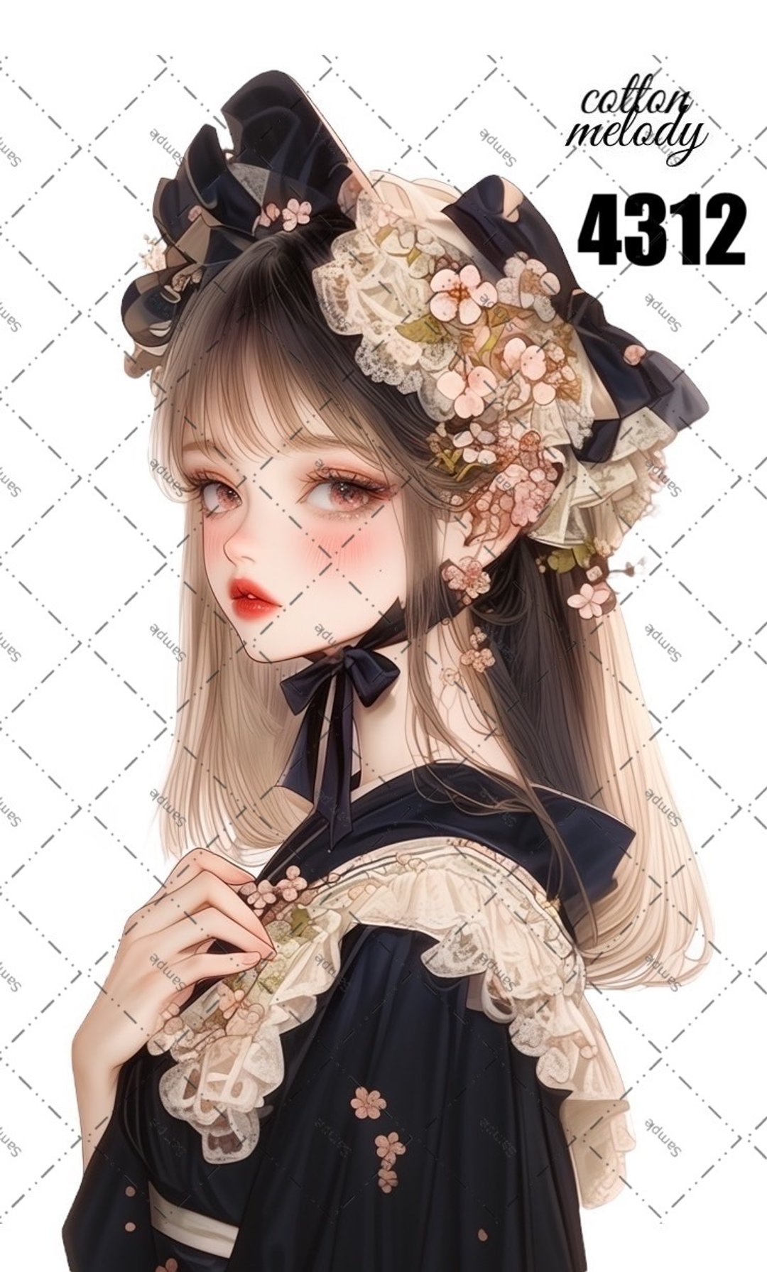 original sticker no.4312 人物贴纸 原创贴纸 原创人物贴纸 装饰贴纸 cotton melody - 贴纸 - 纸 