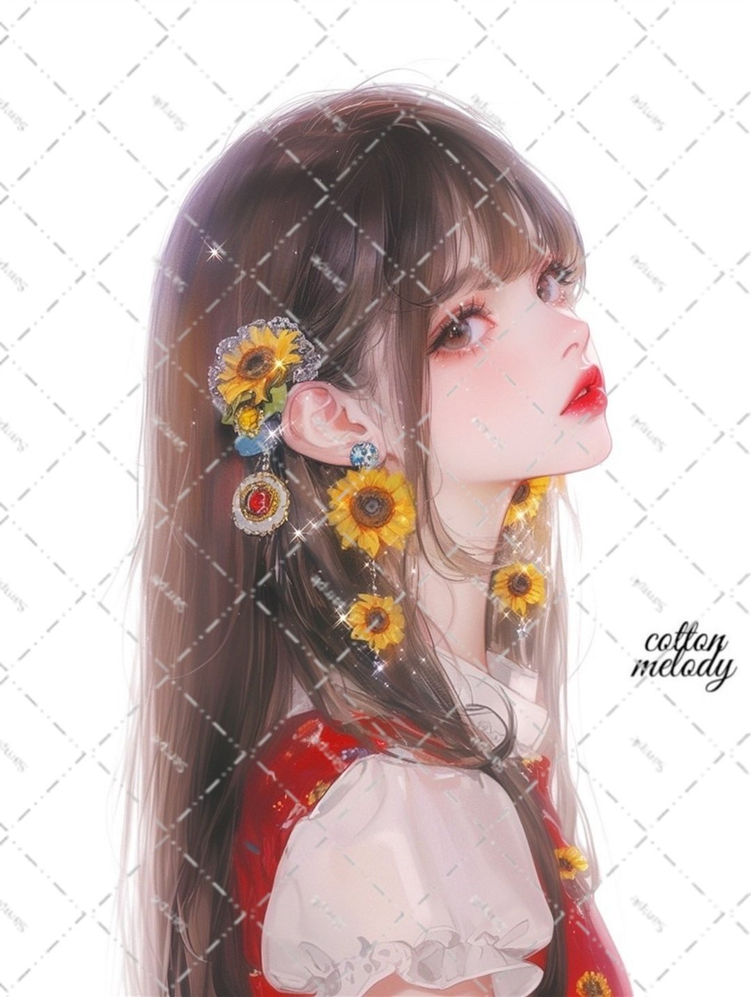 original sticker no.6163 人物贴纸 原创贴纸 人像贴纸 女孩贴纸 原创人物贴纸 - 贴纸 - 纸 