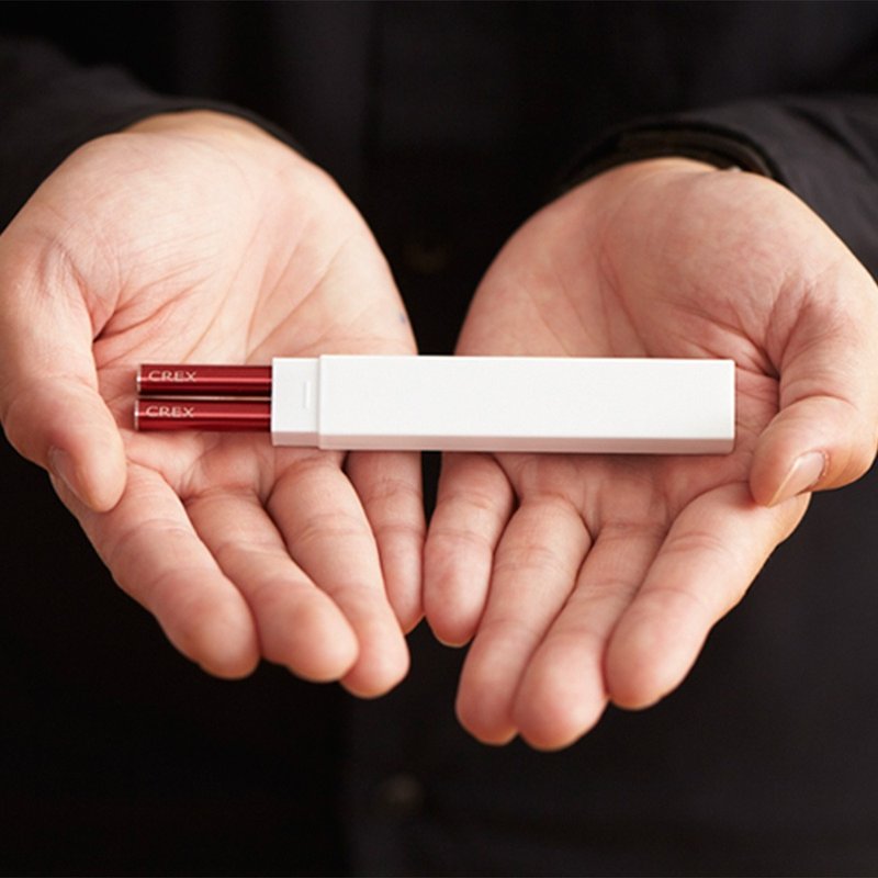 口袋里 我的专属 环保筷 | 巧克力随行筷 白红刷款 - 筷子/筷架 - 其他金属 红色