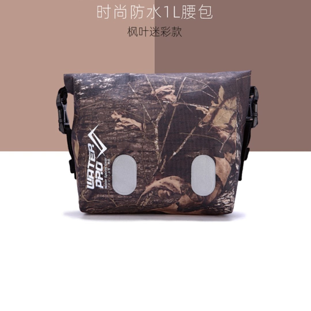 户外运动时尚防水腰包  - 枫叶迷彩款 - 侧背包/斜挎包 - 防水材质 卡其色