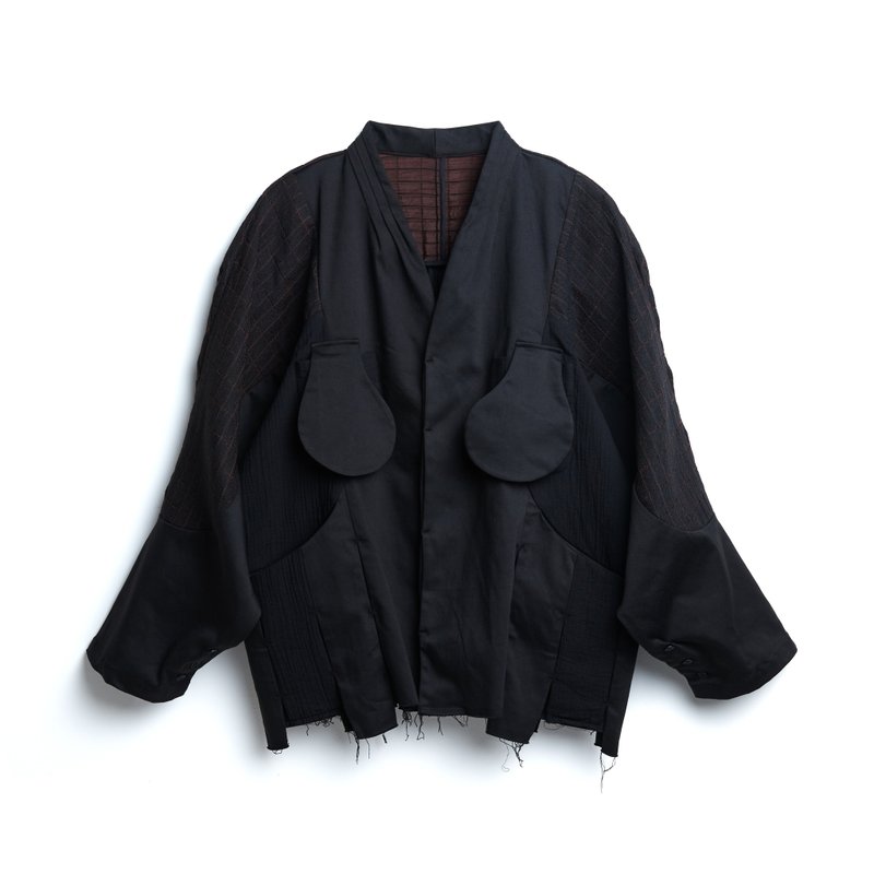 Gourd Pocket Jacket - 男装外套 - 棉 黑色