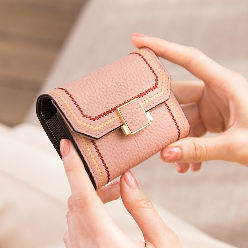 CHENSON真皮 11卡一手握信封卡包  粉(W20112-P) - 皮夹/钱包 - 真皮 粉红色