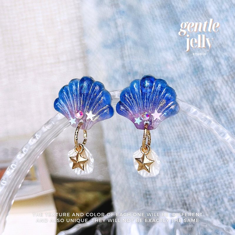 贝壳耳环 Holographic Shell Summer Earrings - 耳环/耳夹 - 树脂 多色