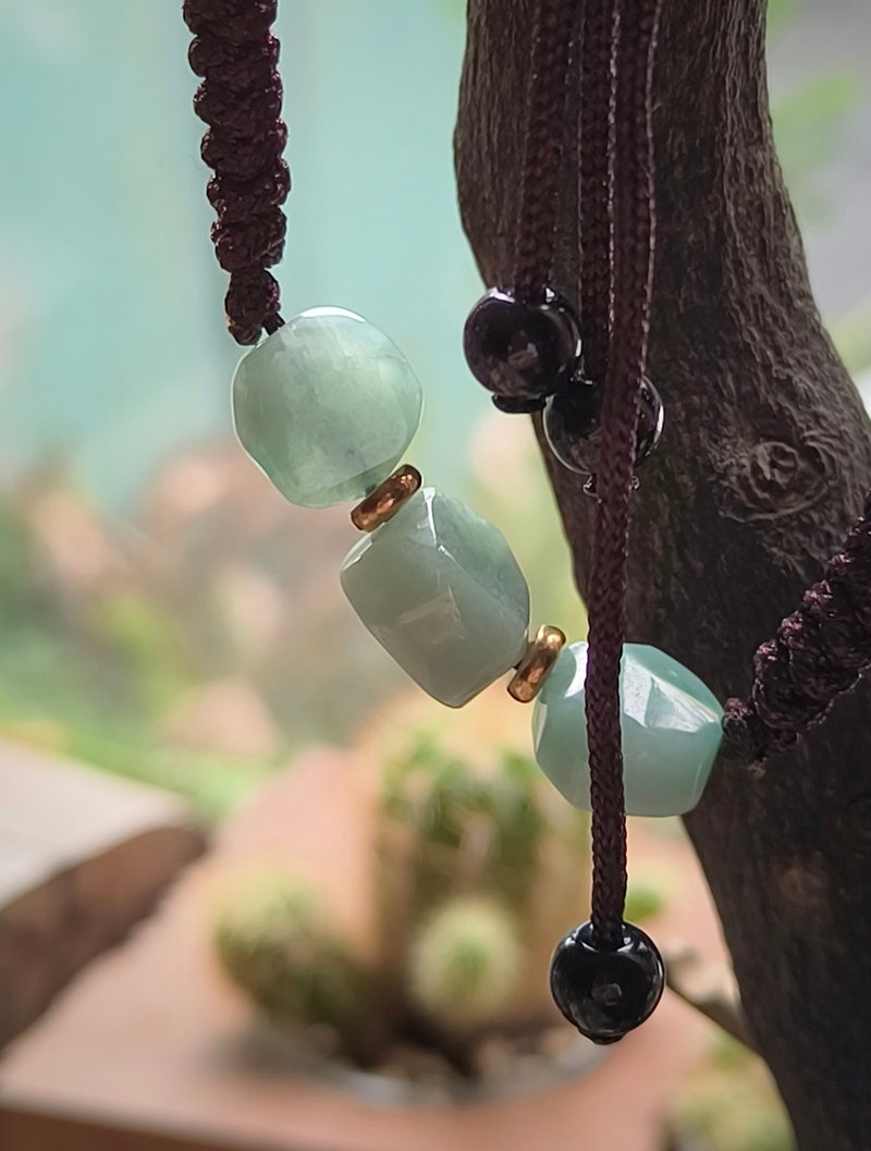 天然缅甸翡翠不规则串珠手绳81718 - 手链/手环 - 宝石 绿色