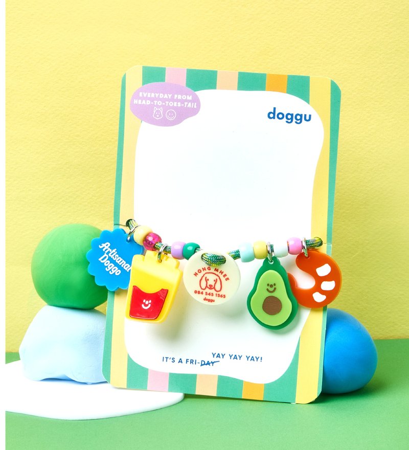 定制化 id 项链 - 狗/猫项链，带有 ICON 图片、电话号码，增添魅力 - 项圈/牵绳 - 防水材质 多色