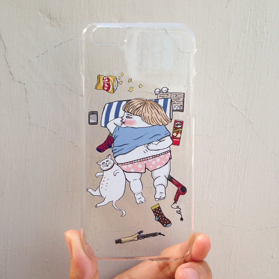 iPhone 手机壳 - 懒 (i5/se) 硬壳 - 手机壳/手机套 - 塑料 白色