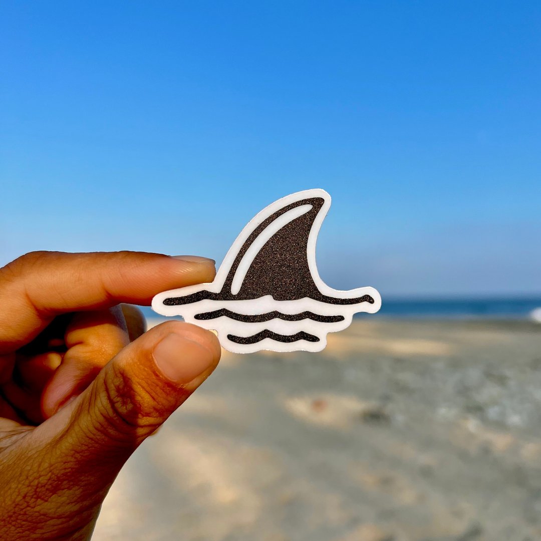 海派- 海洋系列 03 Shark fin鲨鱼鳍 防水贴纸 - 贴纸 - 塑料 