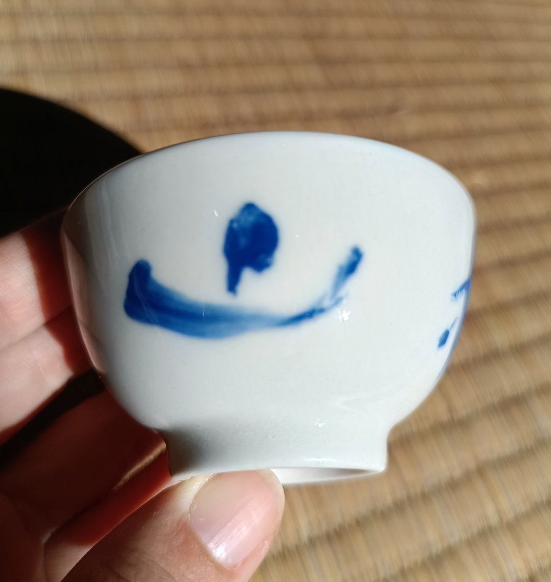 手写手绘白瓷青花杯 - 茶具/茶杯 - 瓷 