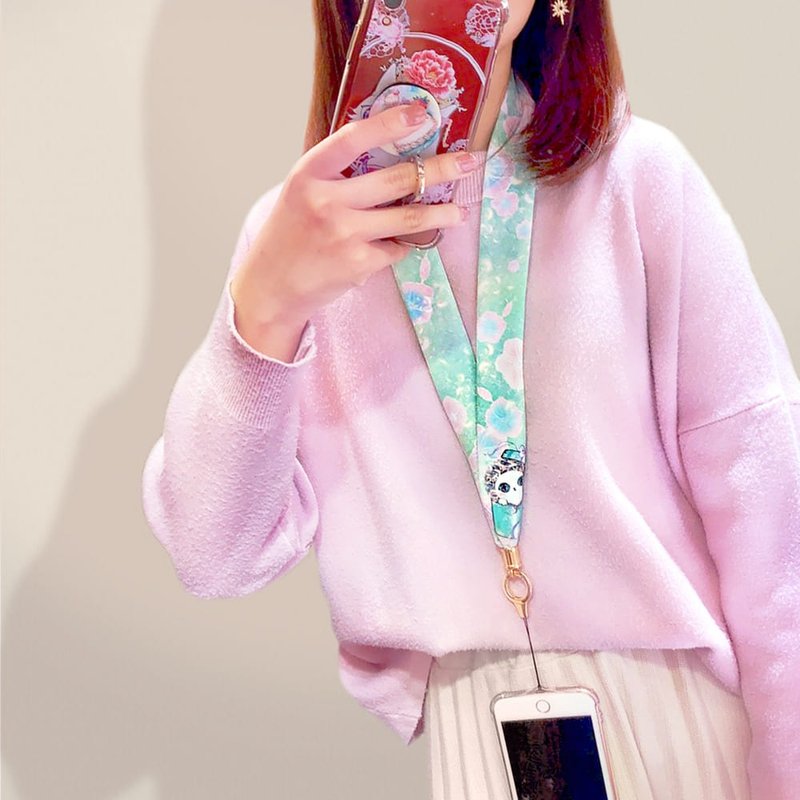 手机挂绳 | 证件带 | 丝巾挂绳 - 清新碧绿 • 礼物猫 - 挂绳/吊绳 - 丝．绢 绿色