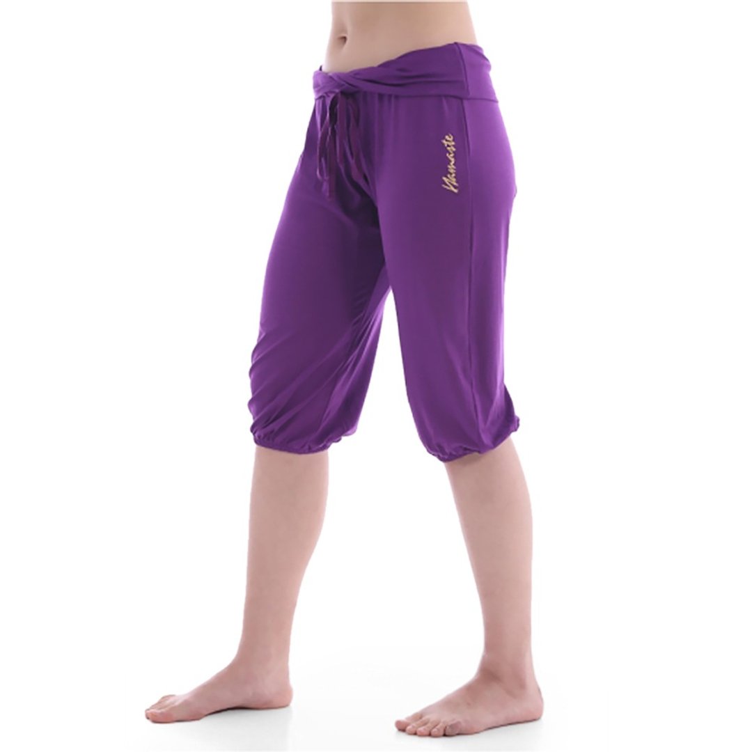 【NAMASTE】Namaste 舒适抽绳裤 - 紫 - 女装瑜珈服 - 其他人造纤维 紫色