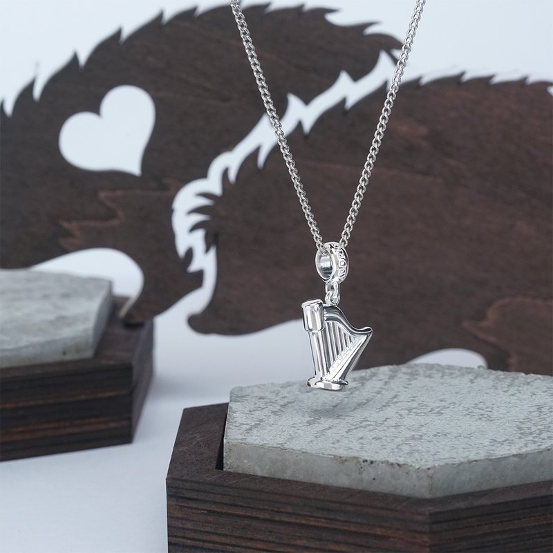 lian crystal rhinestone x Adorns 925纯银挂饰系列-竖琴吊咀 - 吊饰 - 纯银 银色