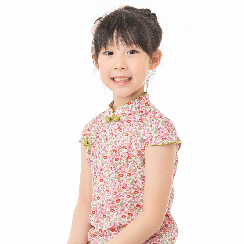 儿童旗袍 古风 四季款 沁粉雏菊 - 旗袍 - 棉．麻 