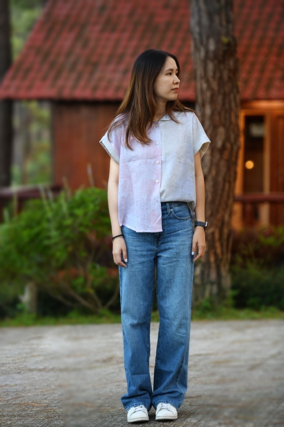 棉麻混纺衬衫 - 女装上衣 - 亚麻 