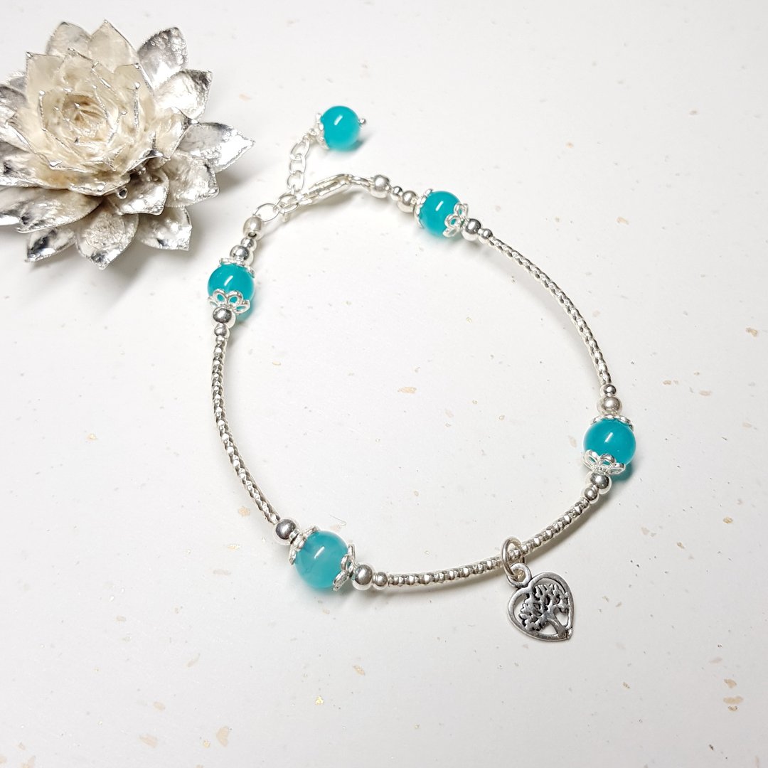 爱心树系列~天河石纯银手链  Amazonite - 手链/手环 - 宝石 蓝色