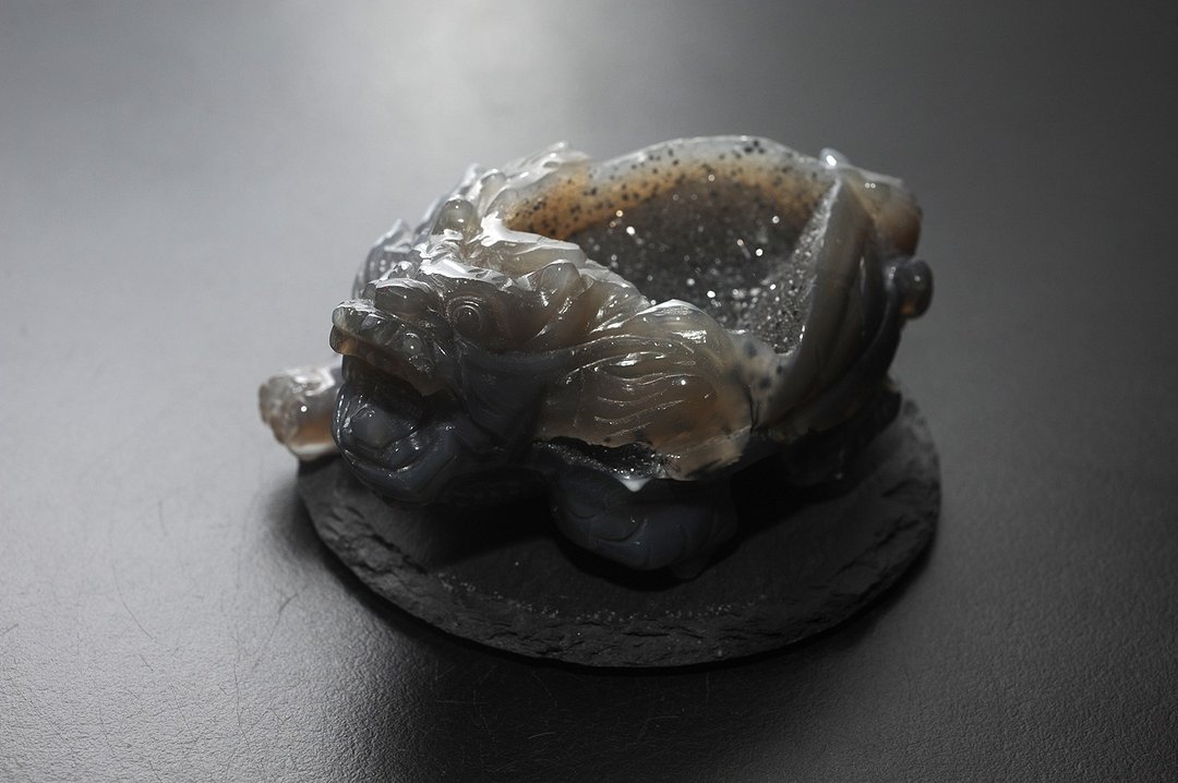 聚宝盆玛瑙龙龟 矿石/水晶/灵修/开运/招财/破煞/防小人 - 摆饰 - 半宝石 