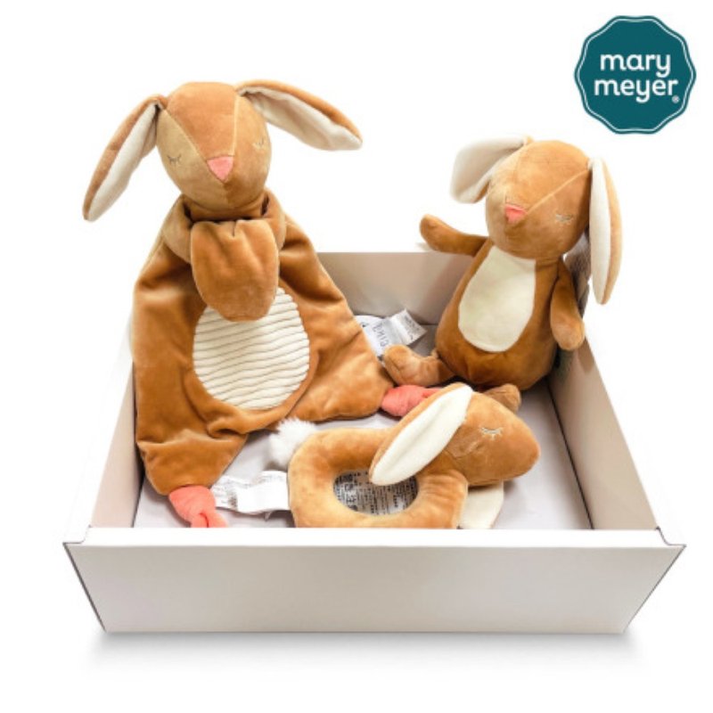 快速出货-【MaryMeyer】咪兔经典礼盒B(手摇铃+安抚巾+安抚玩偶) - 满月礼盒 - 棉．麻 卡其色