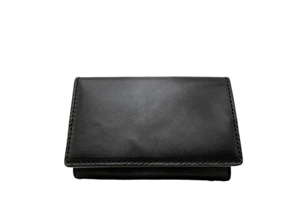 ACROMO Black Flap Card Holder - 名片夹/名片盒 - 真皮 黑色