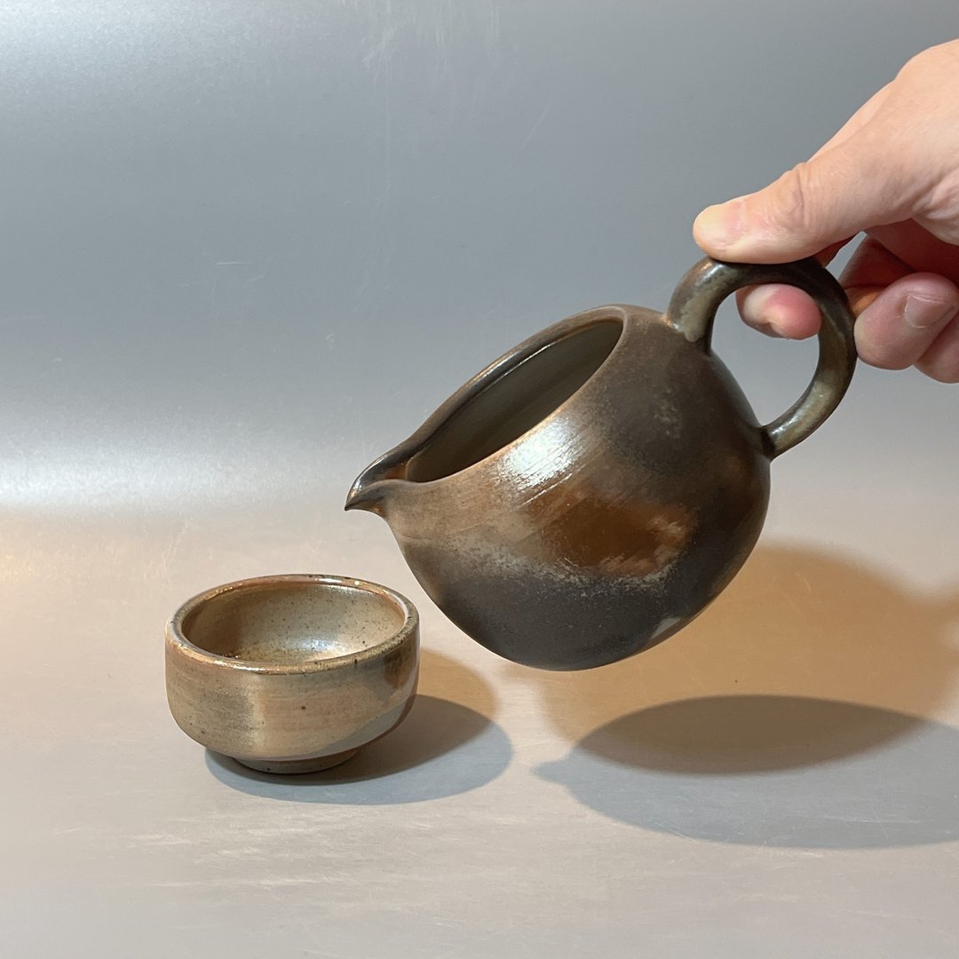 柴烧古铜金彩重落灰茶海 / 公道杯 / 小平凡手作 - 茶具/茶杯 - 陶 