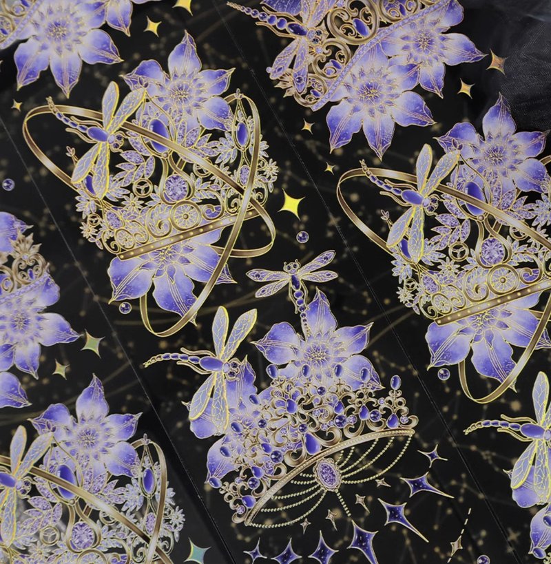 繁星诗篇 暗黑風格 PET 紙膠帶 鐳射金 10米卷 - 纸胶带 - 其他材质 紫色