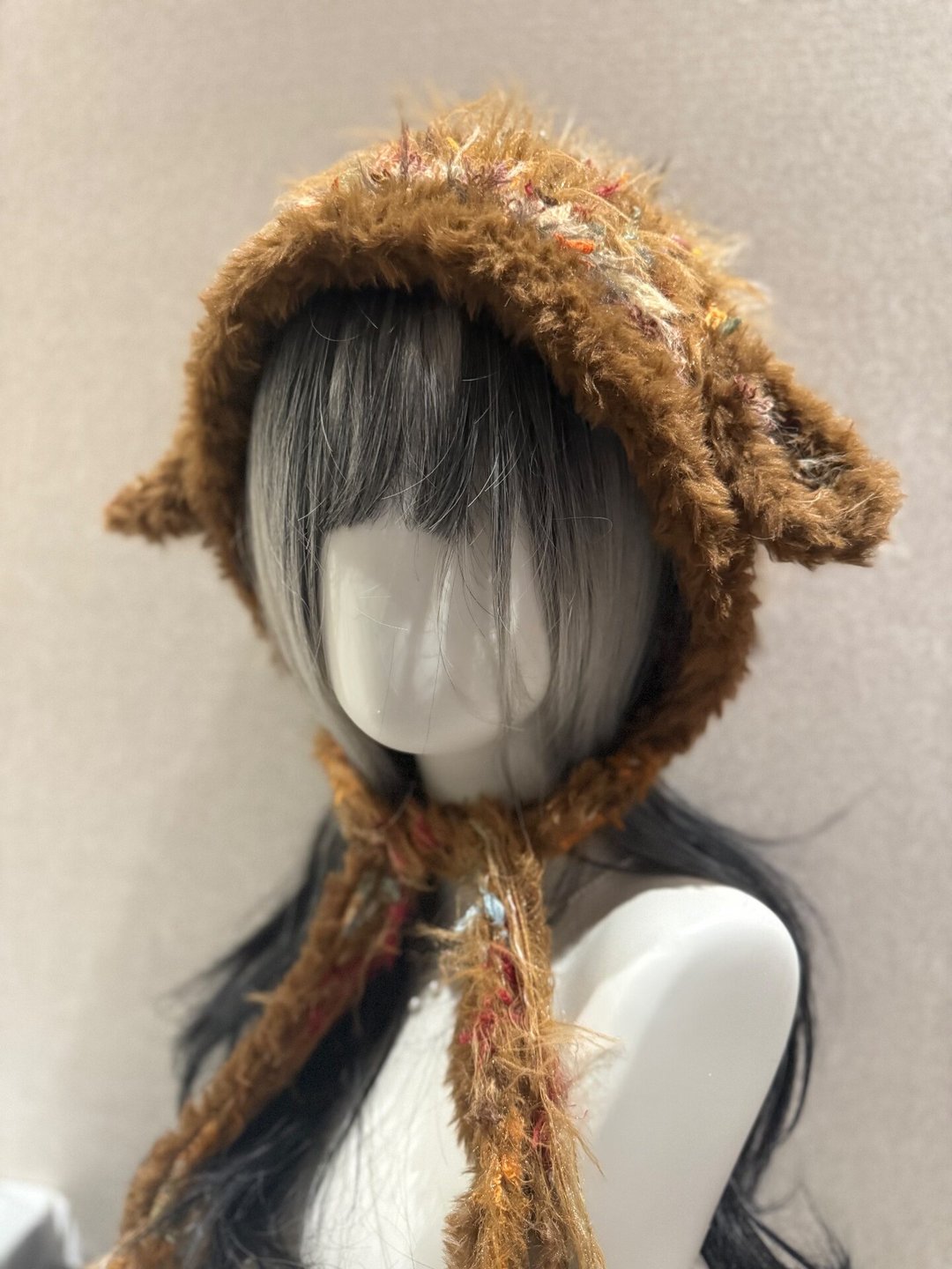 棕色幼犬耳朵帽 | 可爱手作狗耳毛线帽 温暖冬季配件 - 帽子 - 其他材质 咖啡色