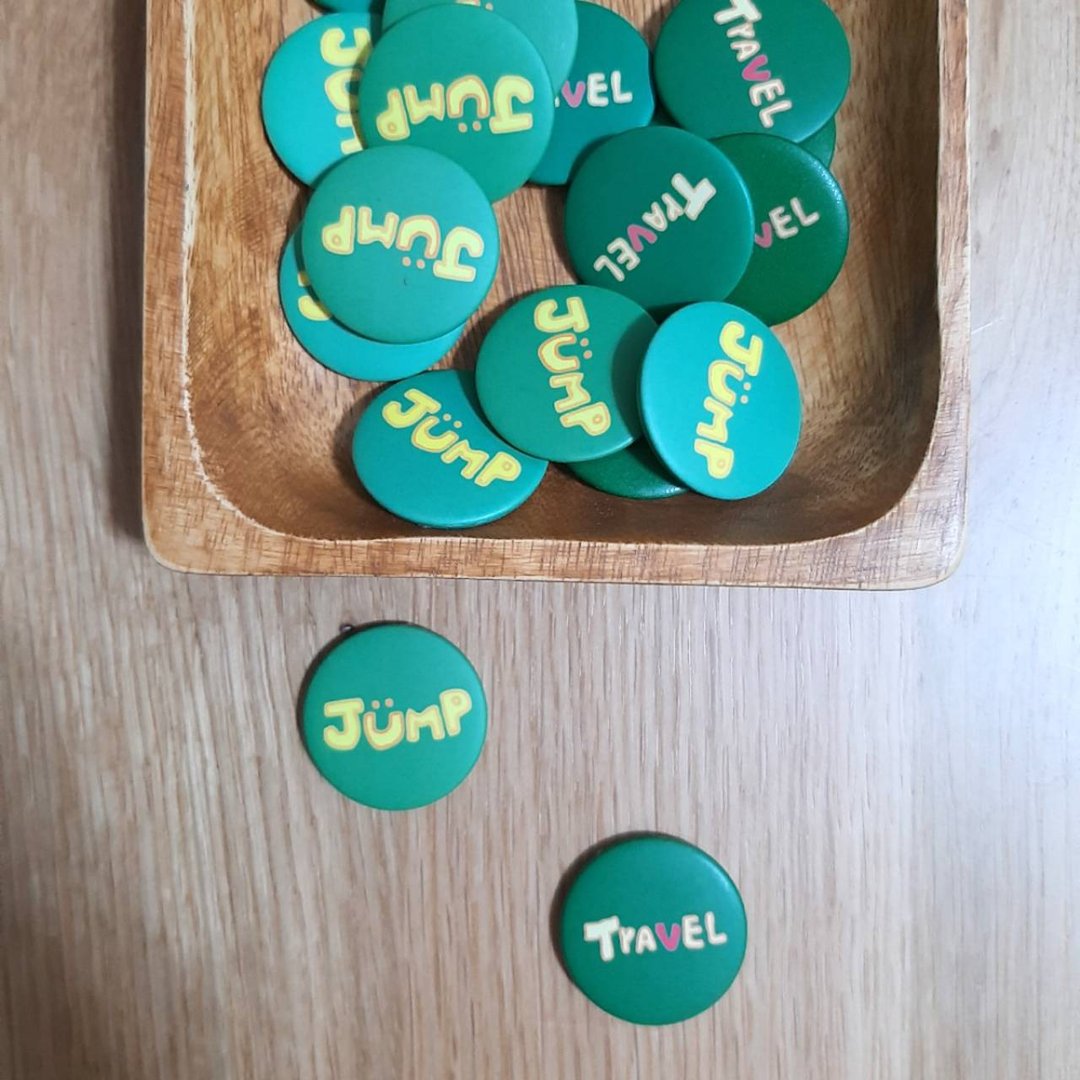 |磁铁徽章| Travel / Jump 两款 - 徽章/别针 - 塑料 绿色