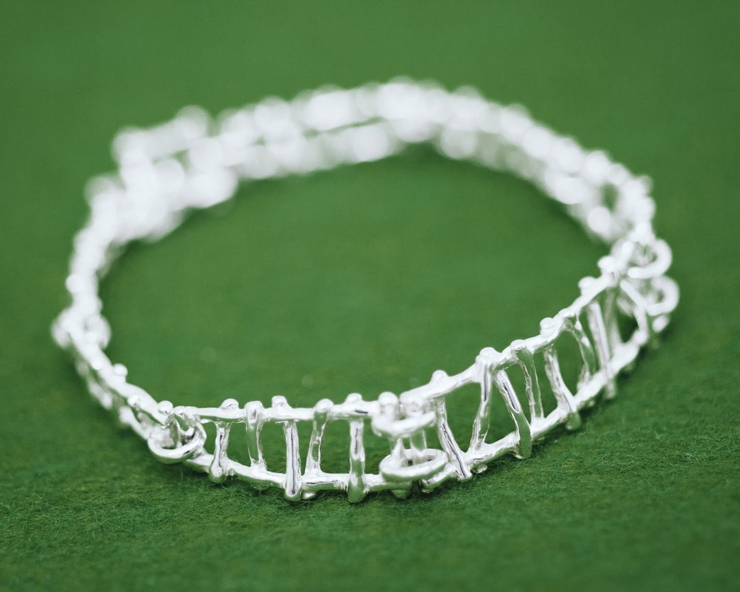 Unique bracelet - Linear design - Gift for her - Hypoallergenic - Japanese - 手链/手环 - 其他金属 银色