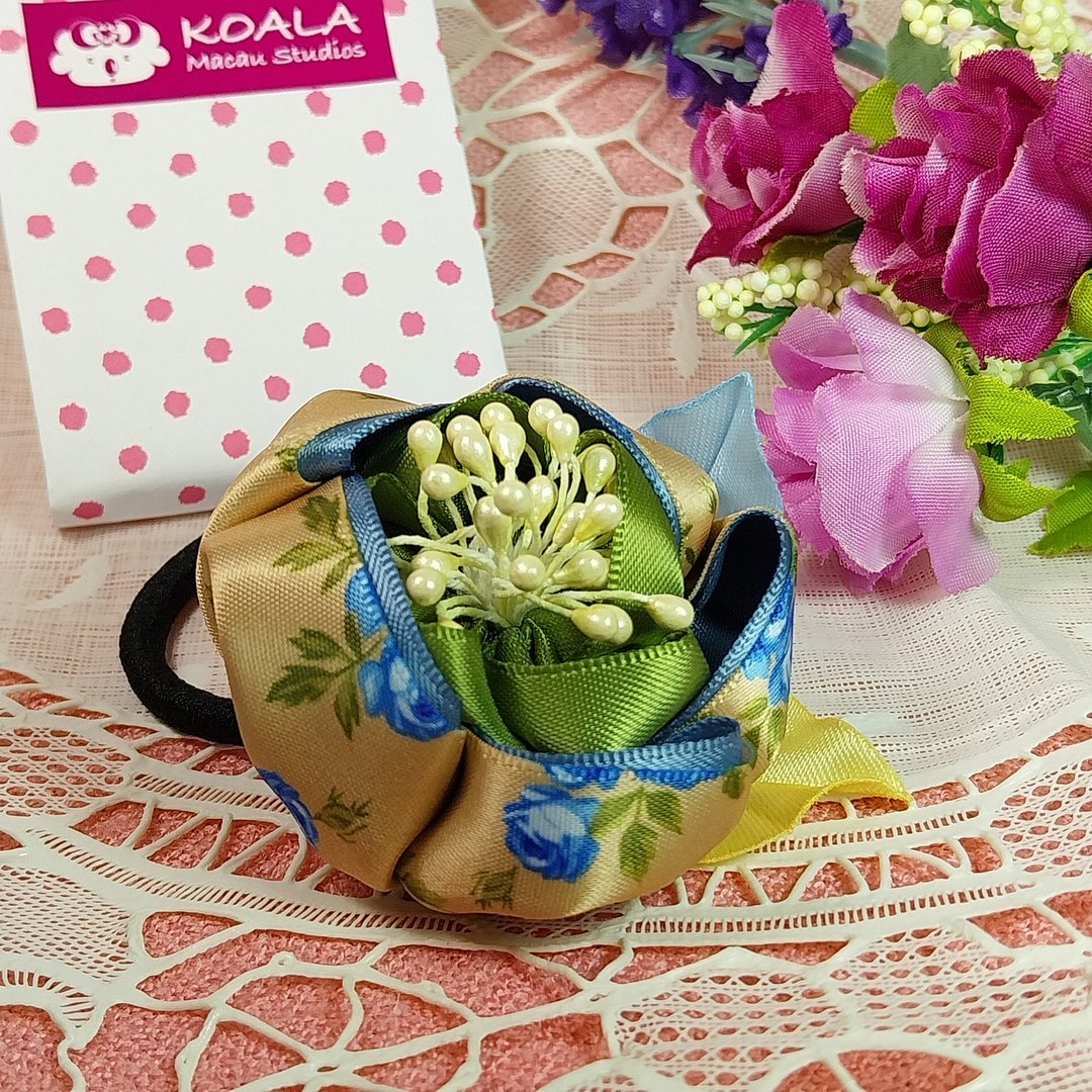 森林系列手工饰品山茶之美花朵发圈 - 发带/发箍 - 其他材质 