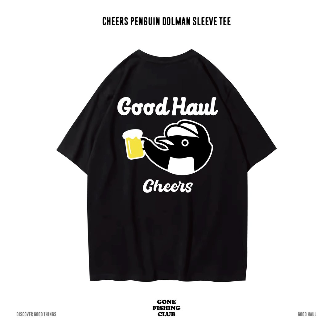 CHEERS PENGUIN 企鹅啤酒 中性短袖T恤 8色男女同款 - 男装上衣/T 恤 - 棉 黑色