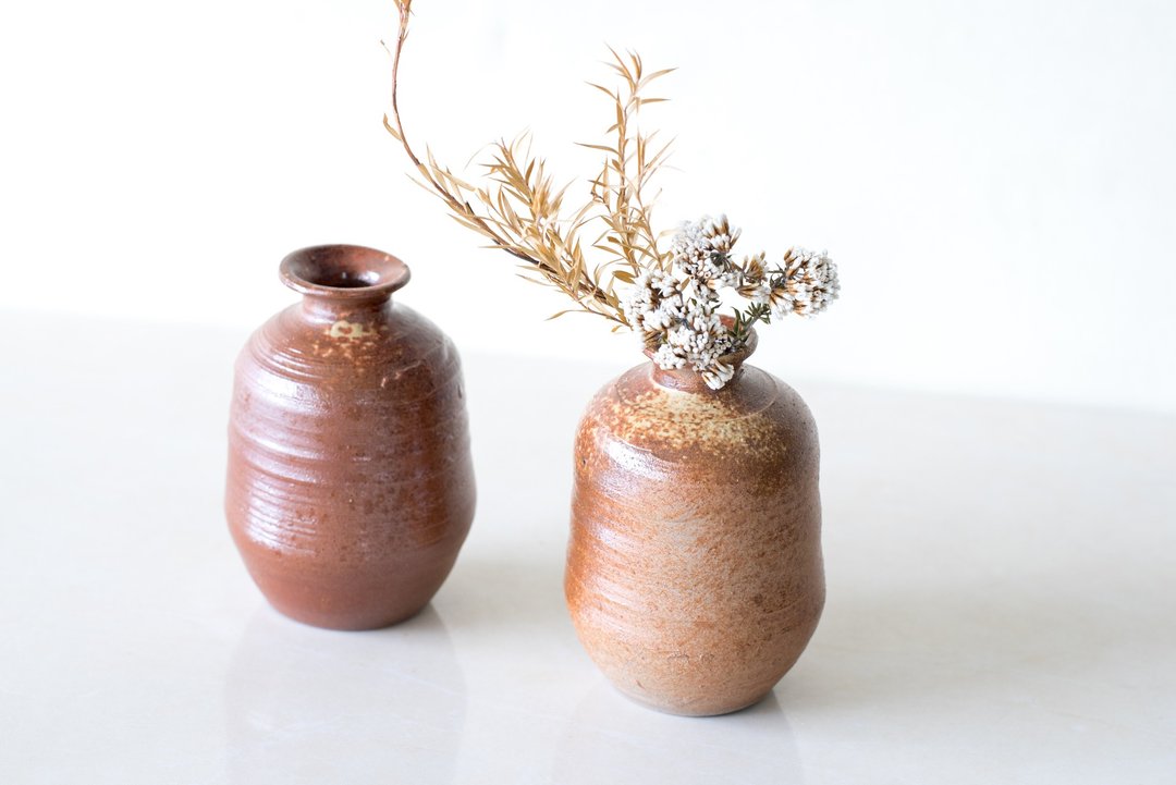 静静守候 / 手拉坏・釉烧花器・手作陶器 - 花瓶/陶器 - 陶 咖啡色