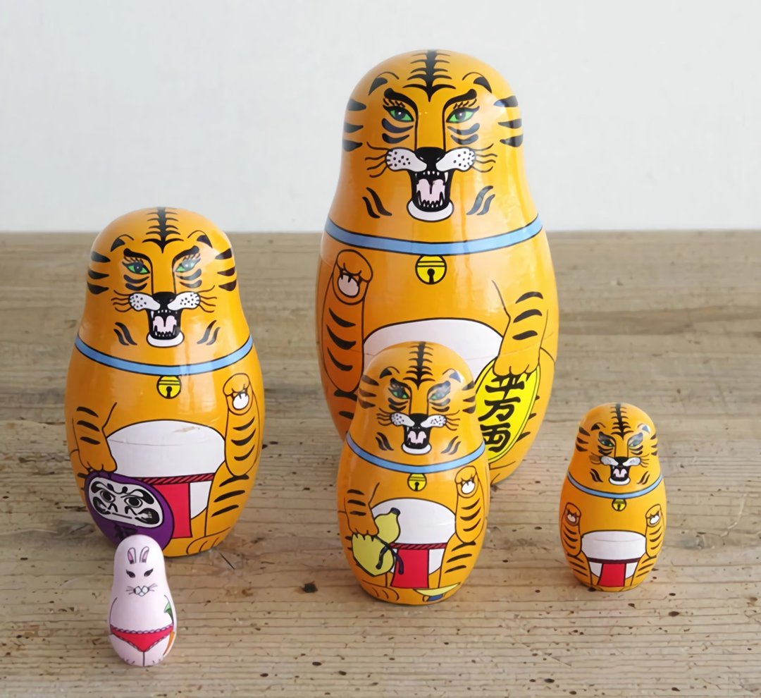 Detail Inc x Midori Komatsu Happy New Tiger虎年俄罗斯娃娃 - 玩偶/公仔 - 其他材质 多色