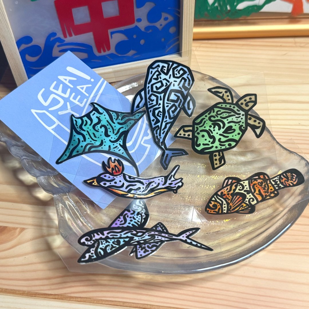 海洋图腾 / 转印图鉴贴纸 - 贴纸 - 防水材质 多色