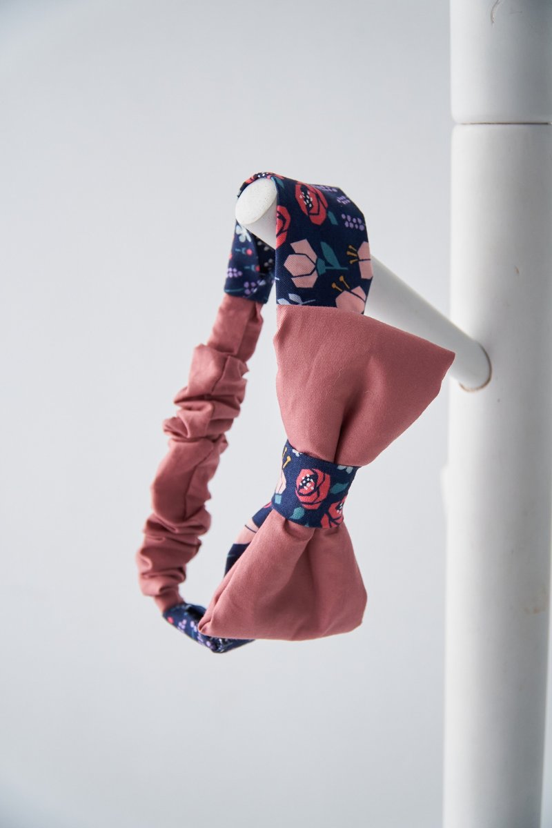 缤纷花园 手作宝宝发带 蝴蝶结 - 婴儿帽/发带 - 棉．麻 蓝色