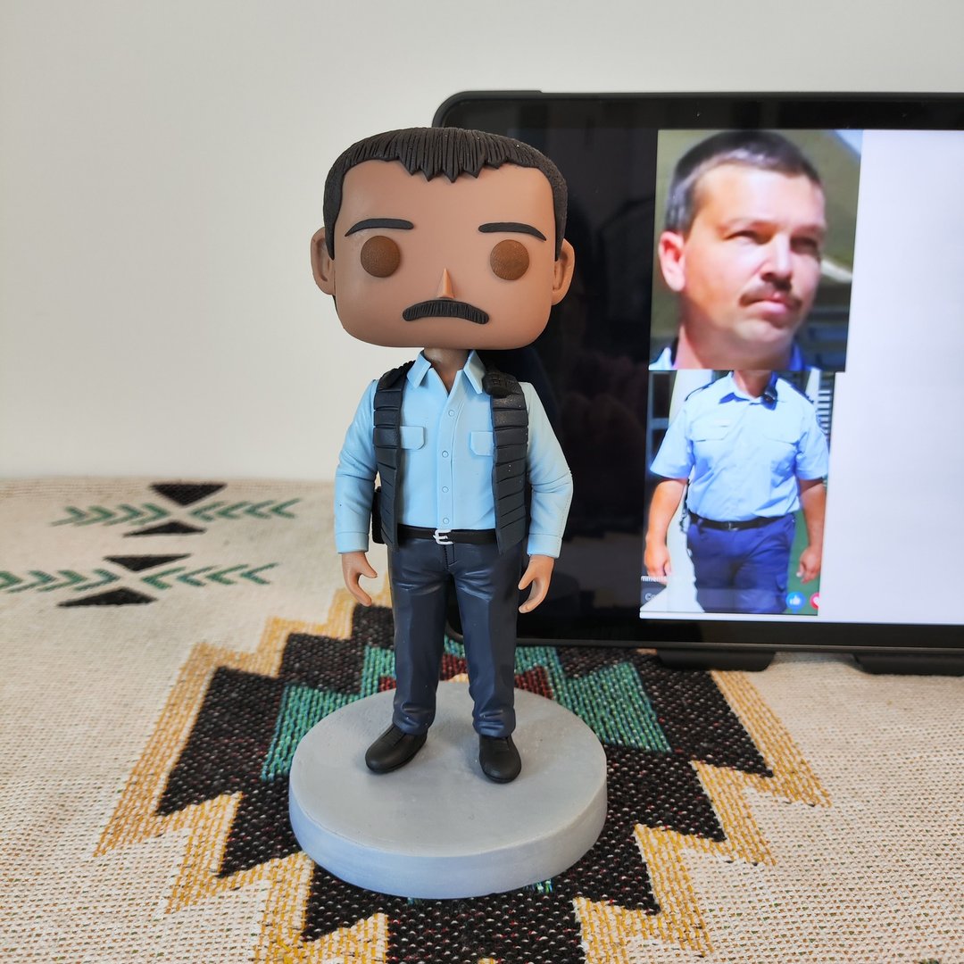 纯手工定制美国Funko Pop 自画肖像公仔娃娃男朋友老公生日礼物 - 玩偶/公仔 - 粘土 多色
