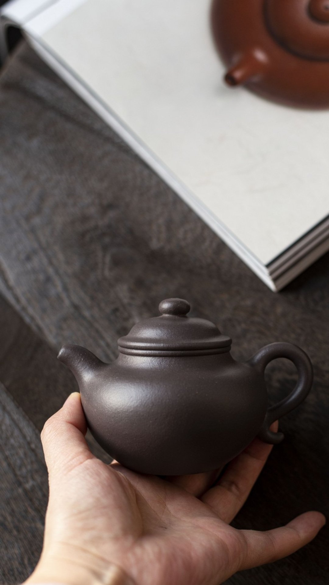 紫砂壶莲子 慕古款 240cc 原矿极品天青料 正宗润泽 器型正宗 稳 - 茶具/茶杯 - 陶 灰色