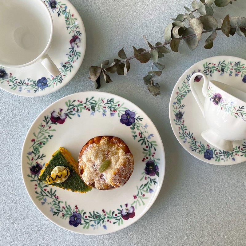 定制化礼物-唯美三色堇 5入套组 / 婚礼小物 - 盘子/餐盘/盘架 - 瓷 多色