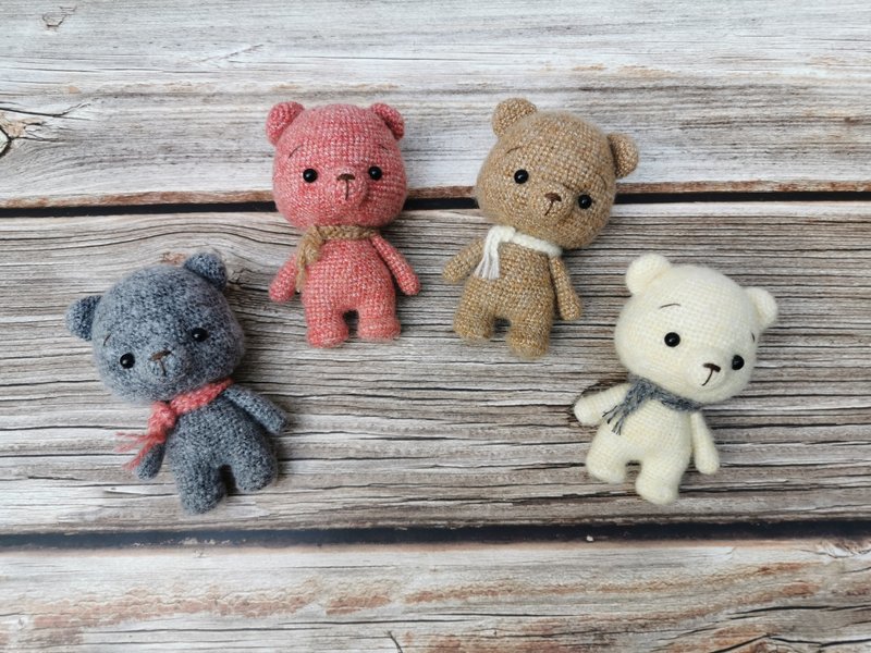 Bear doll crochet keychain amigurumi gifts - 其他 - 聚酯纤维 咖啡色
