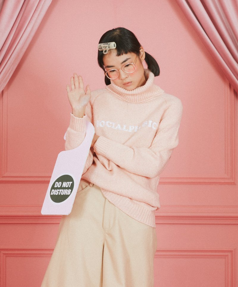 小企领社交恐惧刺绣者LOGO针织上衣 - 男装针织衫/毛衣 - 羊毛 绿色