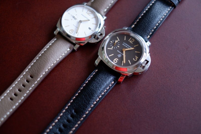 黑色山羊皮 表带 手工表带 订制表带 定制表带 - 表带 - 真皮 黑色