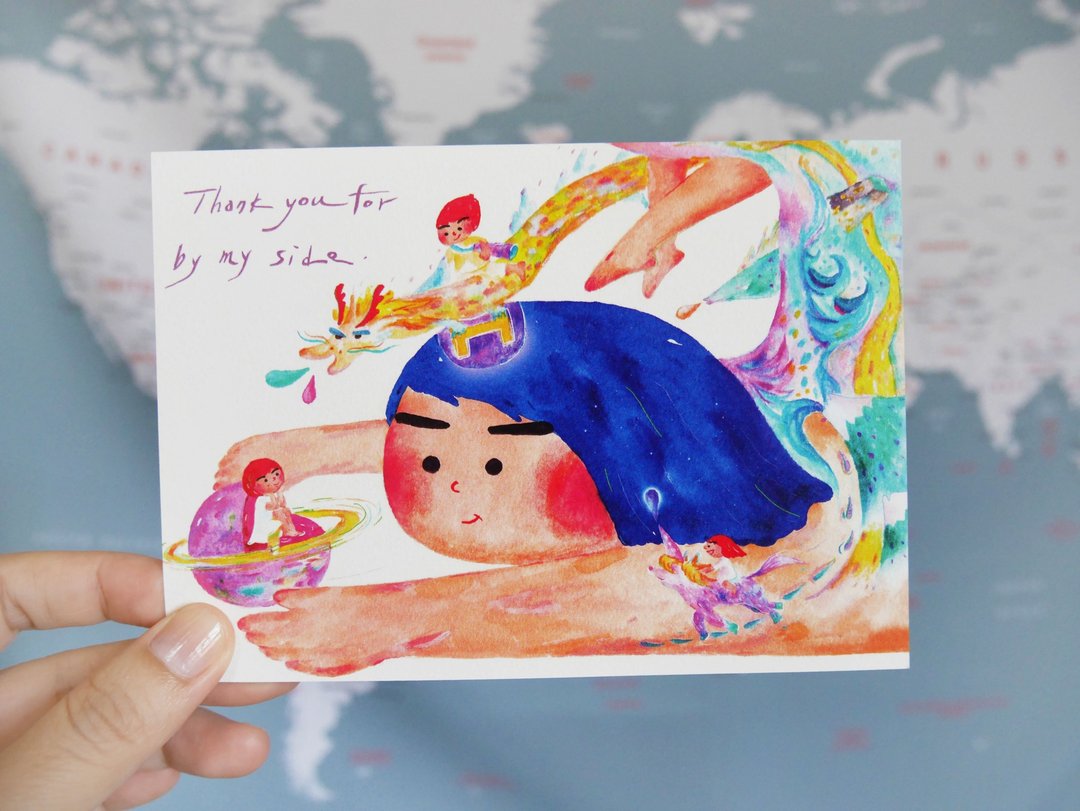 谢谢你来到我身边 | 明信片 postcard - 卡片/明信片 - 纸 多色