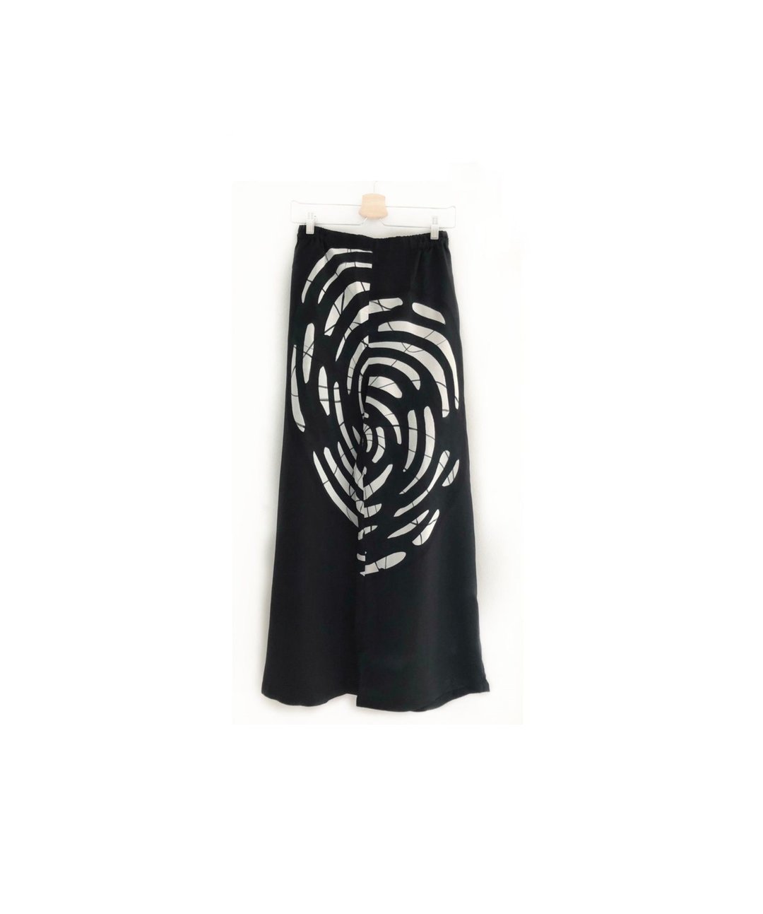 Long Pant Cotton Rayon Hand Paint Free Size For Summer Beach - 女装长裤 - 棉 黑色